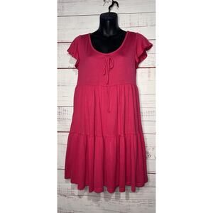 See You Monday | Pink Tiered Babydoll Fit Tunic | Medium